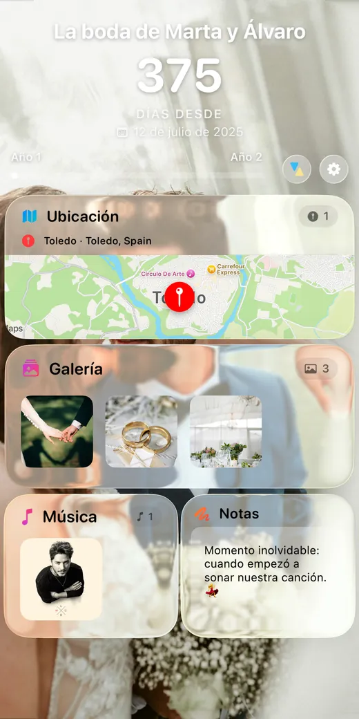 El reverso de la tarjeta de recuerdo, con fotos, notas y un mapa
