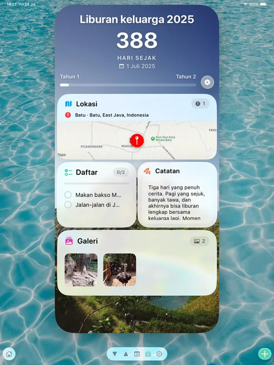 Kartu yang sama di iPad