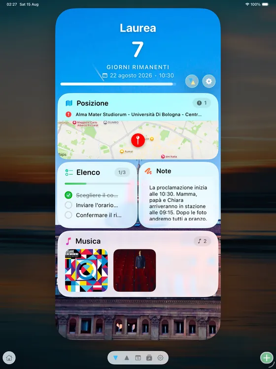La stessa scheda su iPad
