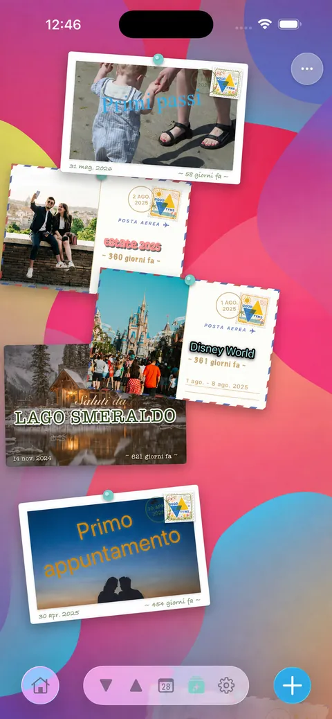 Eventi mostrati come cartoline