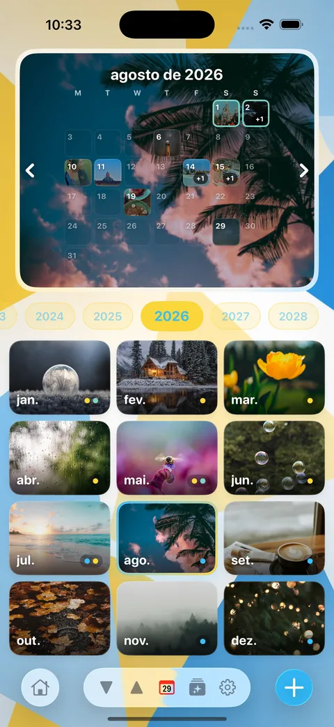 O calendário do Good Tyms, com uma foto para cada mês