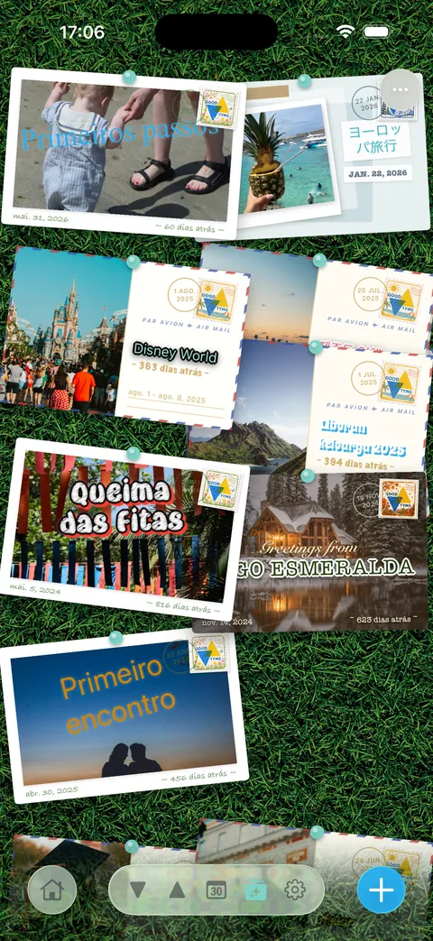 Eventos mostrados como postais